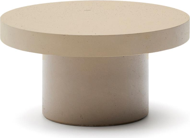 Beige Udendørs Sofabord Kaffebord Kave Home Aiguablava Ø90 Cementfiber - Kave Home Pendel  - 8433840976266