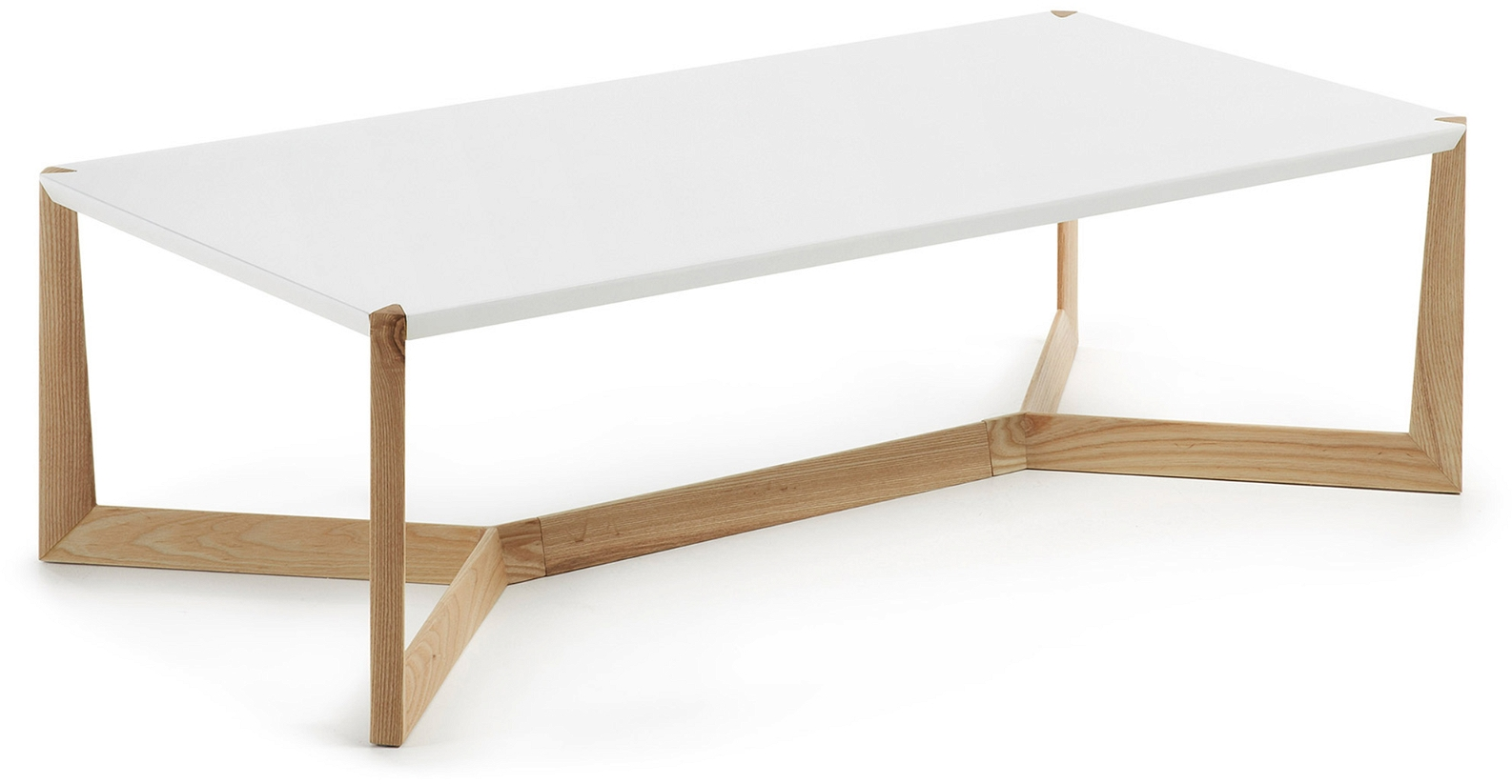 Hvid Sofabord Kaffebord Kave Home Quatro Lakeret Mdf Asketræsfødder Natur 120x60 - Kave Home Pendel  - 8433840245027