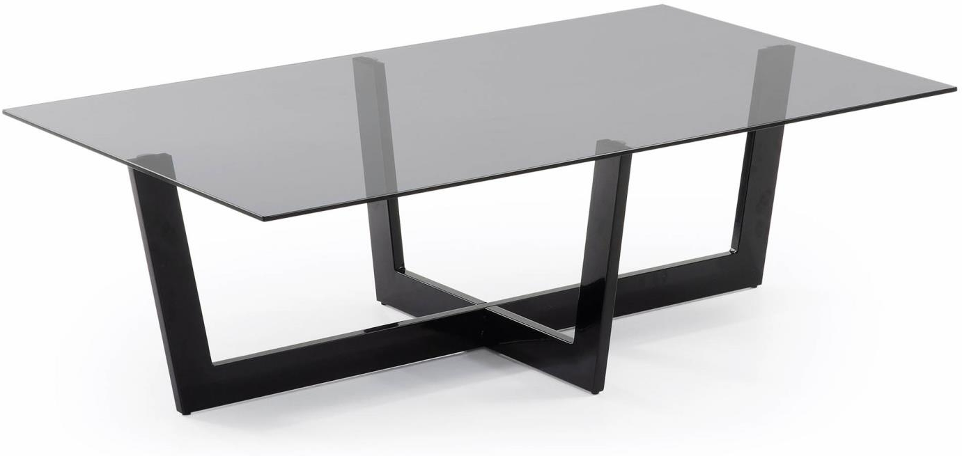 Sort/klar Sofabord Kave Home Plam Moderne Kaffebord Hærdet Glas & Stål 120x70x38 Sort Klar - Kave Home Pendel  - 8433840271064