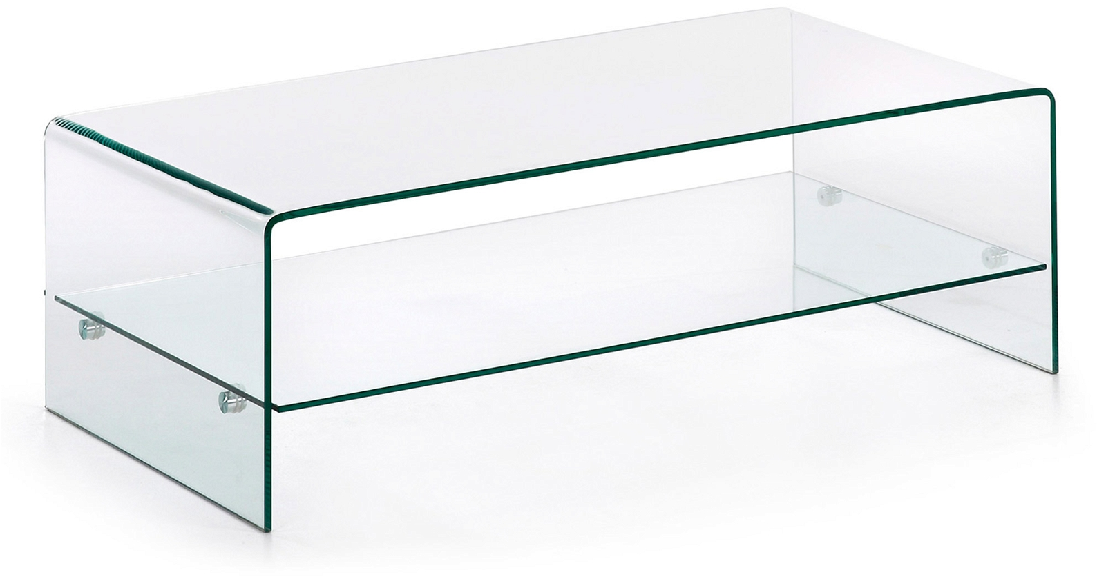 Klar Sofabord Kaffebord Kave Home Burano Hærdet Glas Med Underhylde 110 - Kave Home Pendel  - 8433840292946