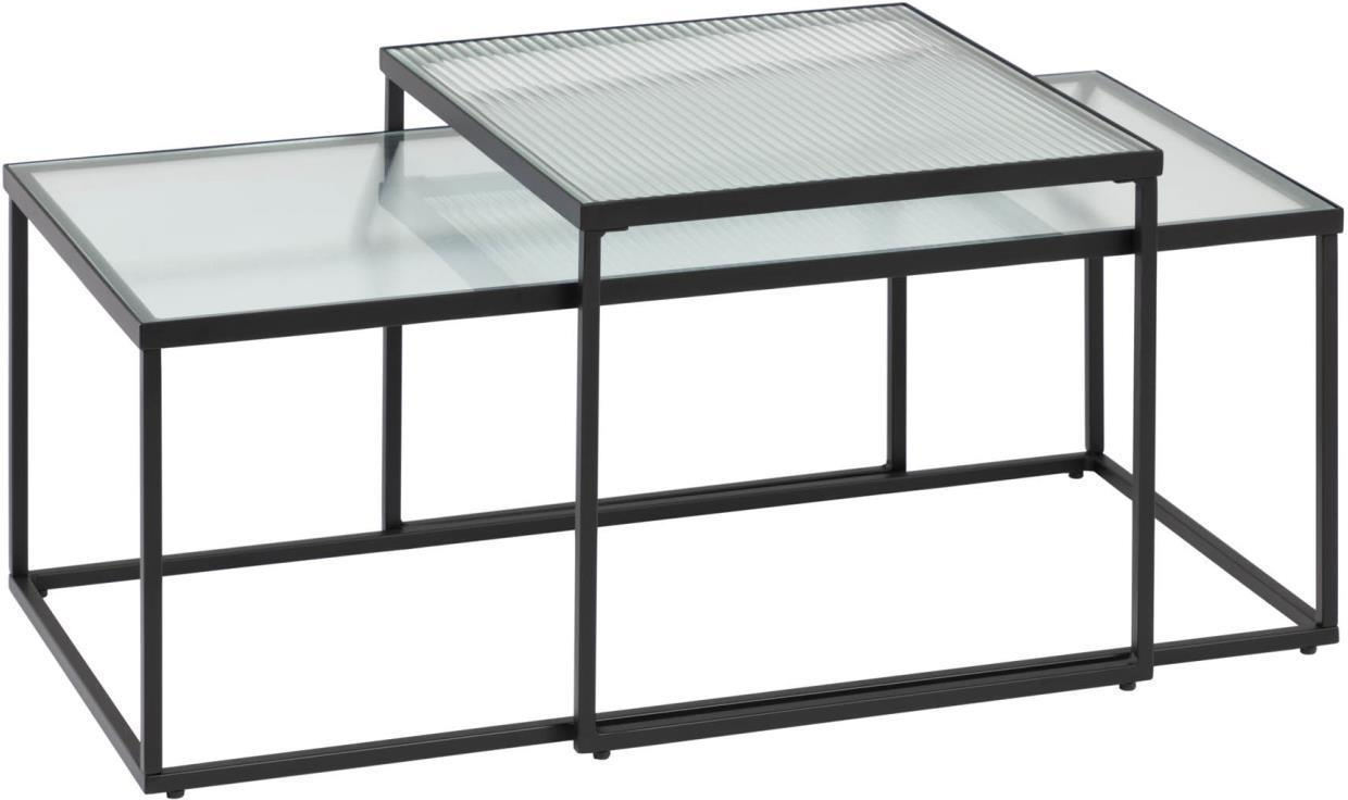 Sort/klar Sofabord Kaffebord Kave Home Akemi Hærdet Glas Stål Sort Klar 100x55x43 - Kave Home Pendel  - 8433840563473