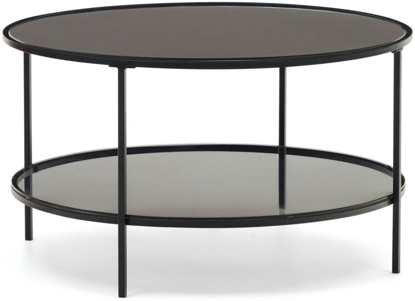 Sort Sofabord Kave Home Gilda Nordisk Moderne Kaffebord Mat Hærdet Glas & Stål 80x80x45 - Kave Home Pendel  - 8433840776958