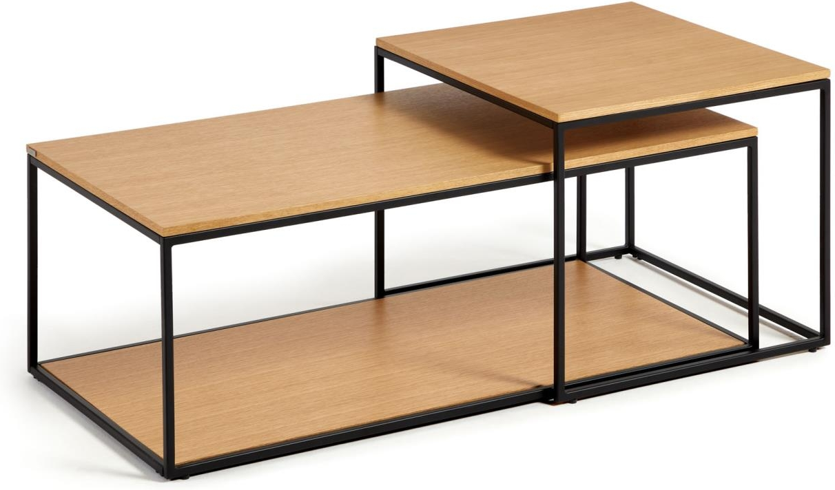 Natur Kaffebord Sofabord Kave Home Yoana 100x50x43 Egfiner Metalben - Kave Home Pendel  - 8433840786957