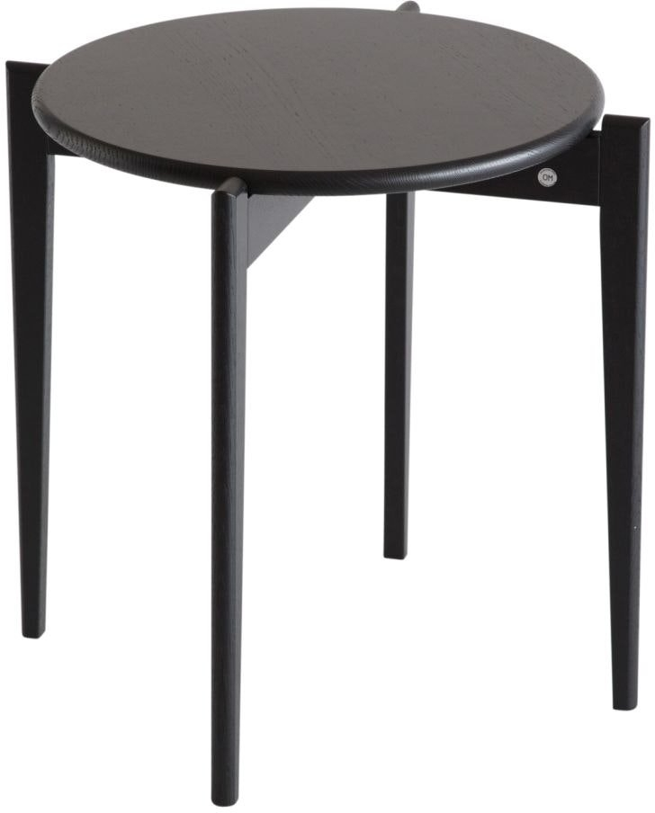 Sortbejdset Ege Sofabord Oscarssons Mbel Tilia Rundt Kaffebord Massivt Træ Ø51 H48 - Pendel  - 7331839031969