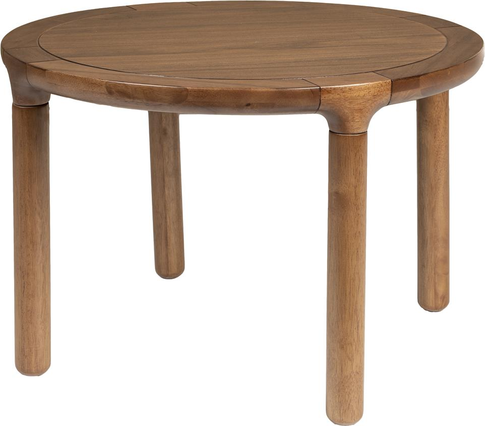 Brungrå Sofabord Kaffebord Zuiver Storm Rundt Ø60 H40 Med Asketræsben Egefiner Bordplade Rille Mønster - Zuiver Pendel  - 8718548076051